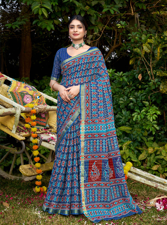 Anushka Zari Geometric Detailing Saree