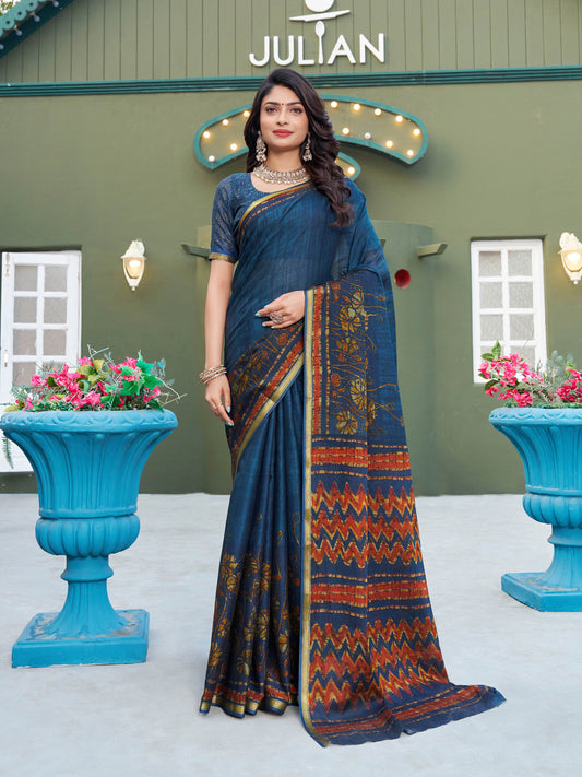 Birju Muslin Ethnic Woven Inspired Saree