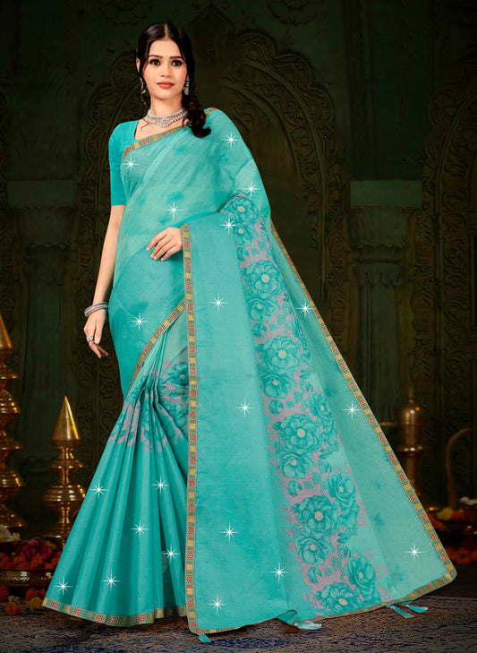 SUPER LAVANYA DIAMOND CHAMKI COTTON SAREE