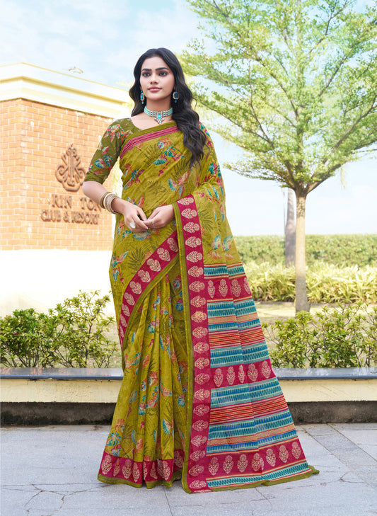 Param Cotton Pallu Traditional Saree