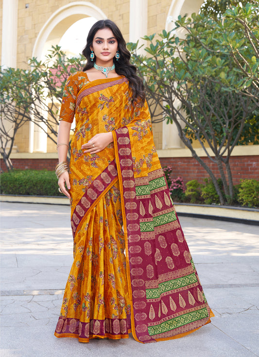 Param Cotton Classic Pallu Saree