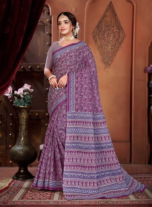 Geeta Govindam Lavender Purple Saree