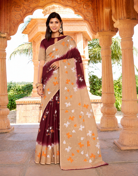 Asha Malai Effortless Ethnic Floral Saree